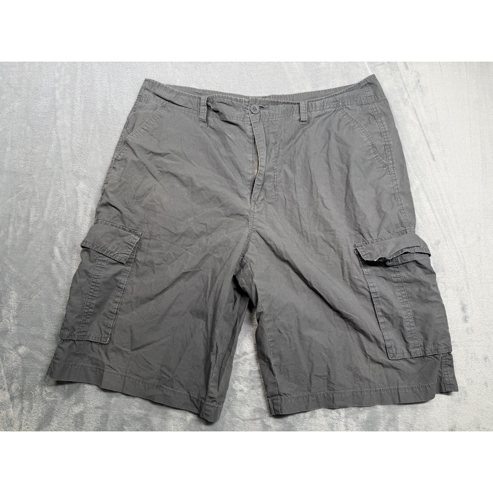 Air Walk Cargo Short Men 36 Gray Cotton Pockets High Rise Outdoor Hiking Utility